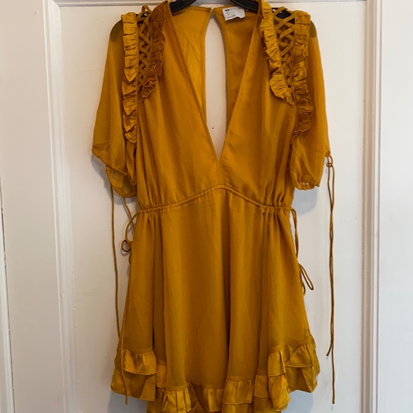 ASOS Dresses & Skirts - 🔥 ASOS Gold Sheer Cutout Dress